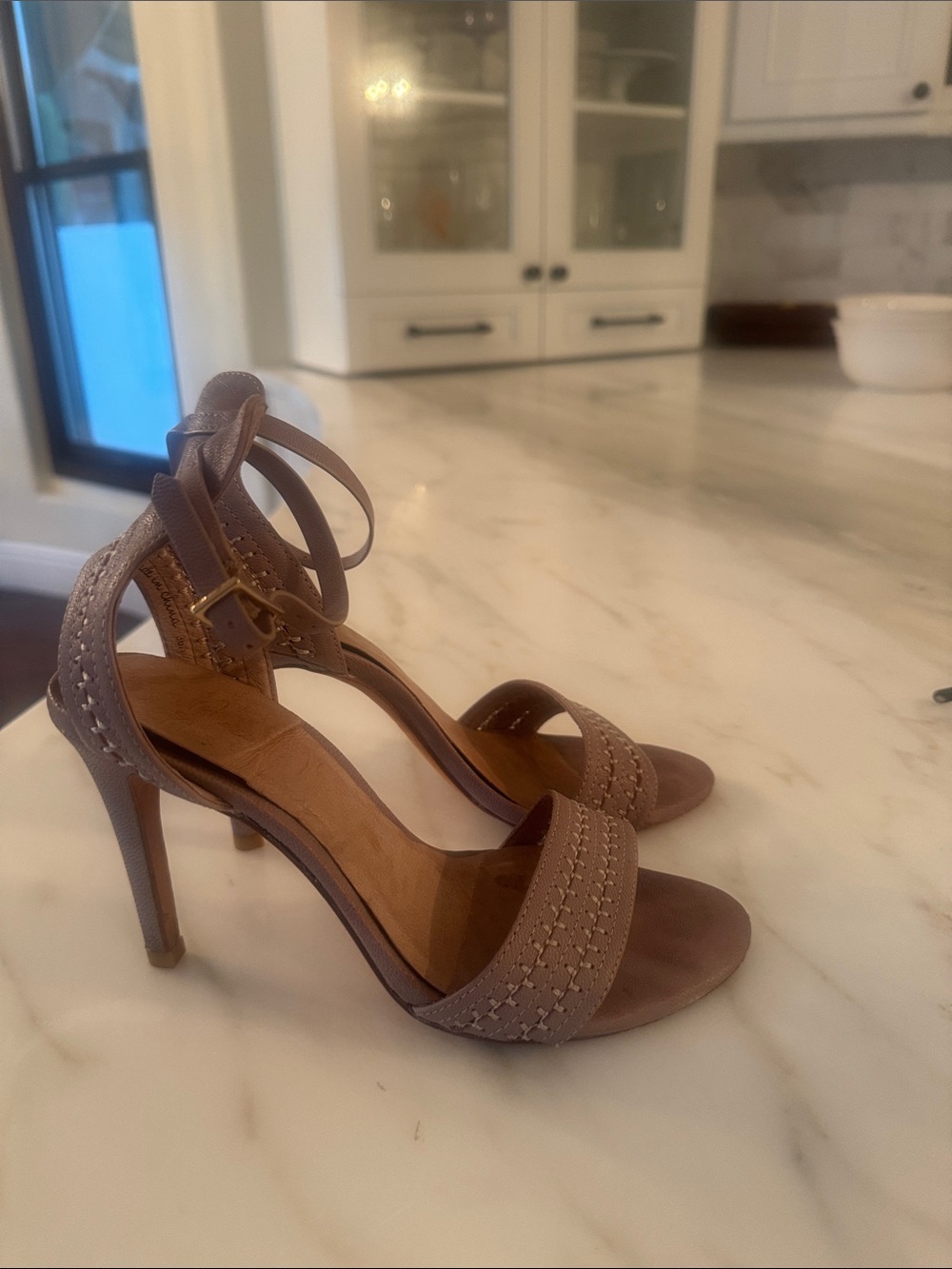 Women's Taupe (with pink undertone)Strappy High Heel Sandals